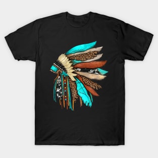 Native American Indian Headdress Costume Jewelry Decor T-Shirt